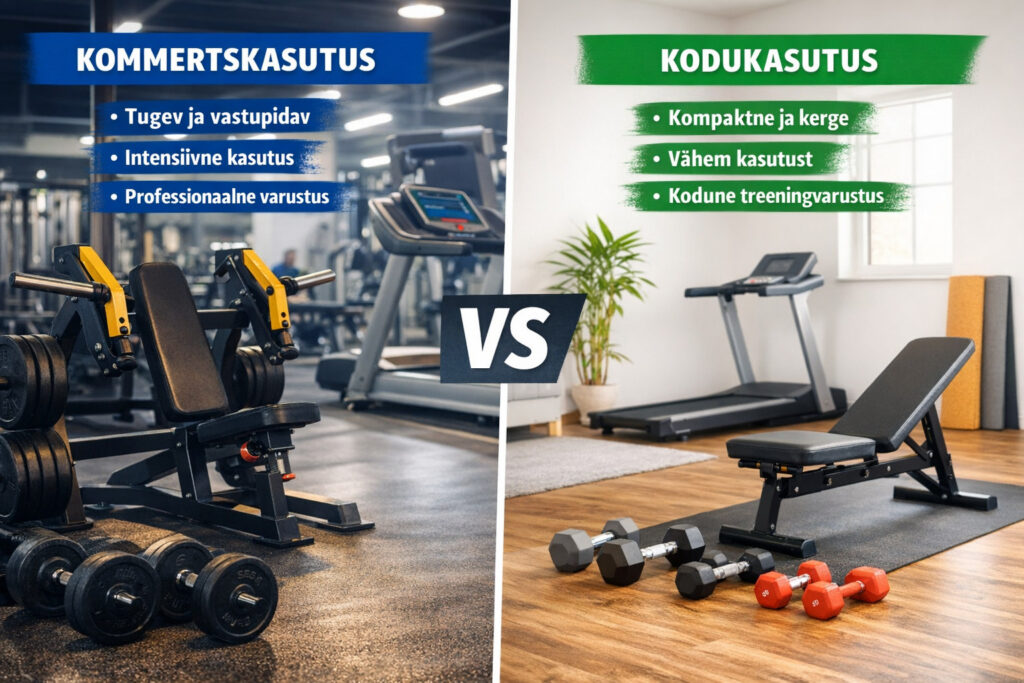 Kommerts- ja kodukasutuse jõusaali seadmete erinevused